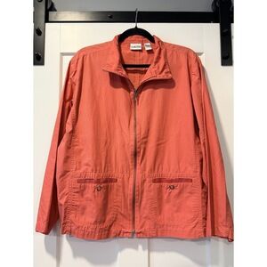 Chico's Lightweight Coral Zip-Front Windbreaker Jacket Ladies Size 3 (X-Large)